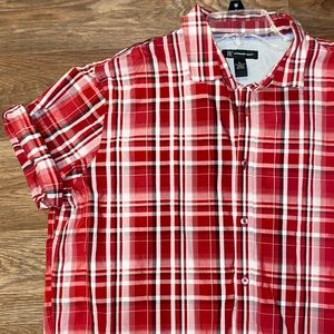 *Macy’s* Men’s Red & White Plaid Button Up